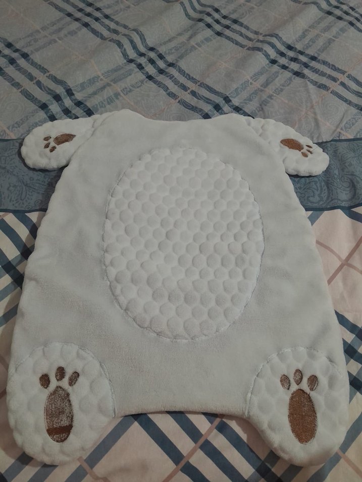 Gri Nakışlı Ayıcık Bebek Uyku Minderi - Görsel 2