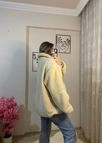 xl Beden ten rengi Renk Kapüşonlu, Kürklü Kadın Bej Kışlık Mont