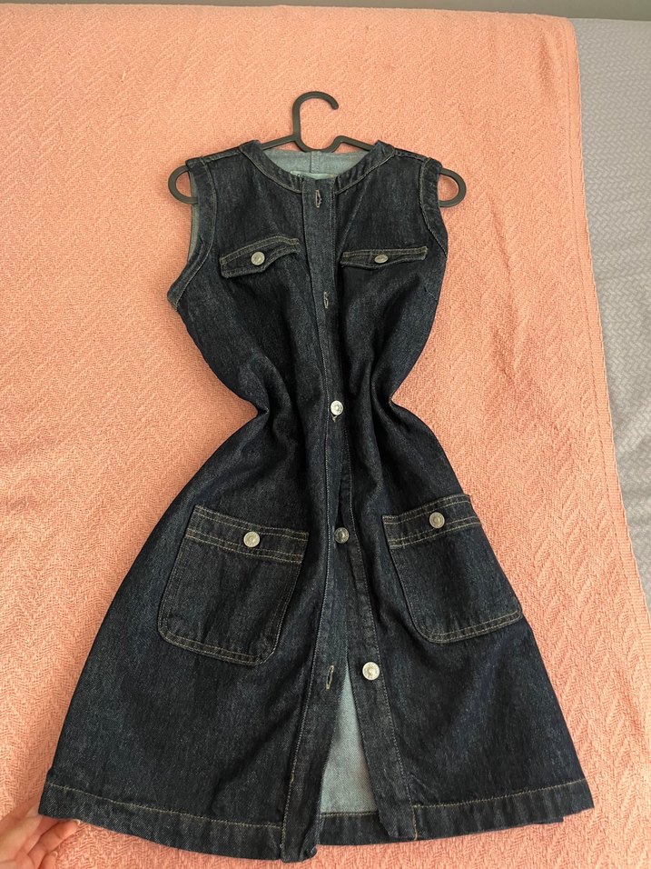 Lacivert Kot Kadın elbise - Görsel 2