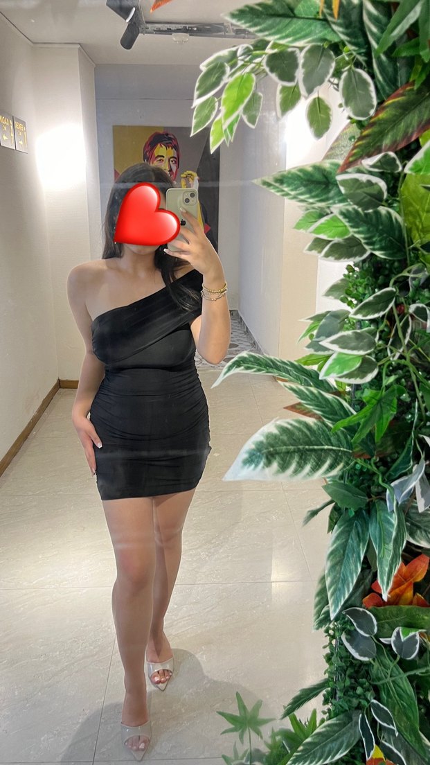 Siyah Mini tek omuz Parlak Kadın Elbise - Görsel 2