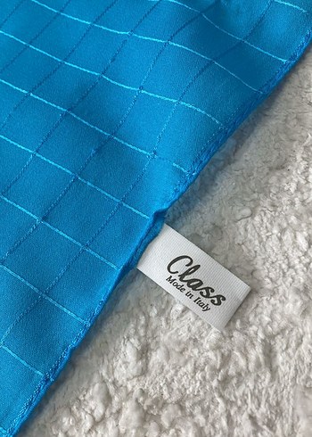 Şeffaf Parlak Mavi Kadın Şal - Görsel 4