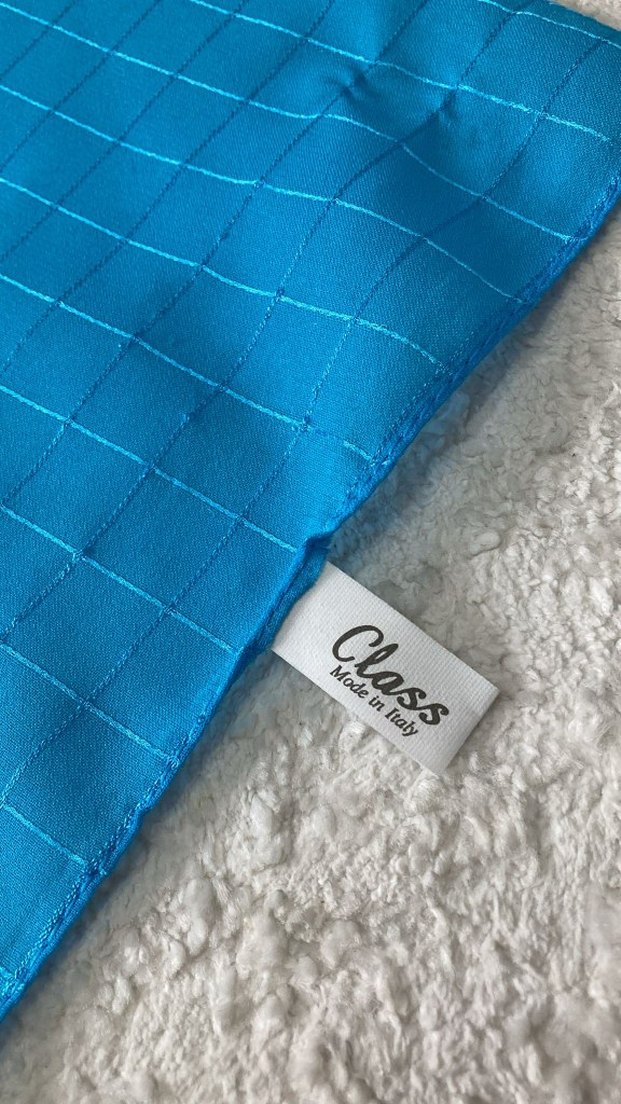 Şeffaf Parlak Mavi Kadın Şal - Görsel 4