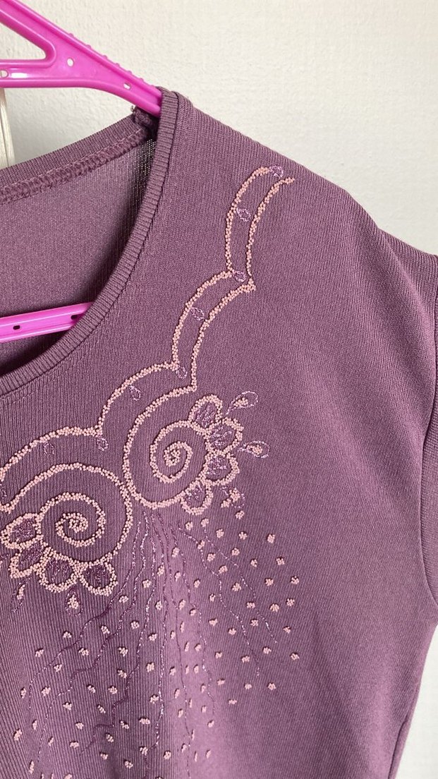Mor Bisiklet Yaka Uzun Kollu Triko Bluz - Görsel 3