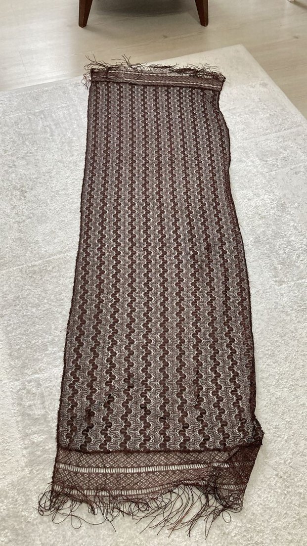 Kahverengi Dantel Bohem Kadın Şalı - Görsel 4