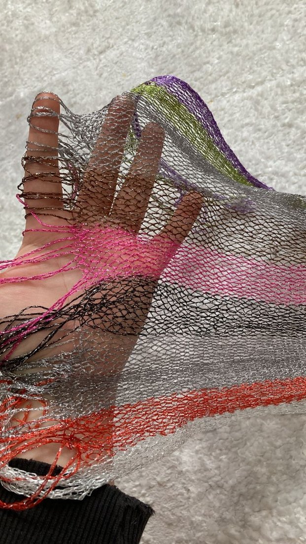 Renkli Örgü Bohem Kadın Fular - Görsel 2