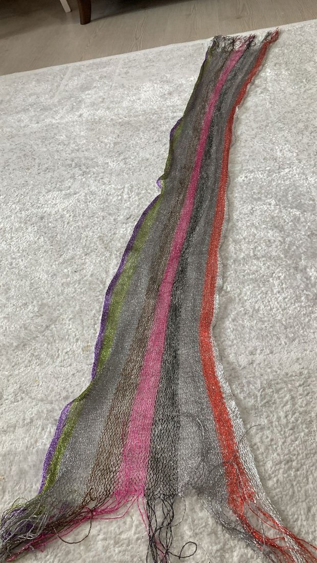 Renkli Örgü Bohem Kadın Fular - Görsel 3