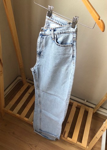 Diğer Mavi Bol Kesim Kadın Denim Pantolon