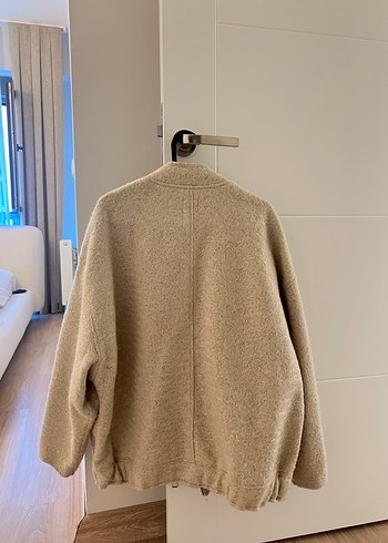 s Beden ten rengi Renk Zara Bej Fermuarlı Midi Kadın Ceket