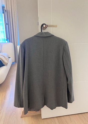 Pull and Bear Pull and Bear Gri Düğmeli Kadın Blazer Ceket