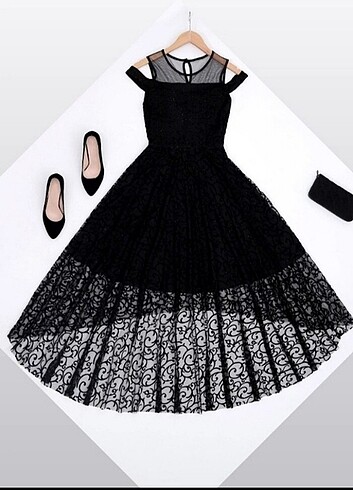 Siyah Mezuniyet Nişan Düğün Elbise/Abiye - Görsel 5