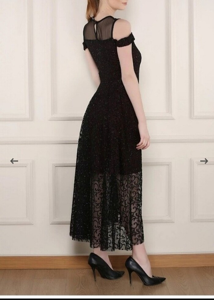 Siyah Mezuniyet Nişan Düğün Elbise/Abiye - Görsel 4