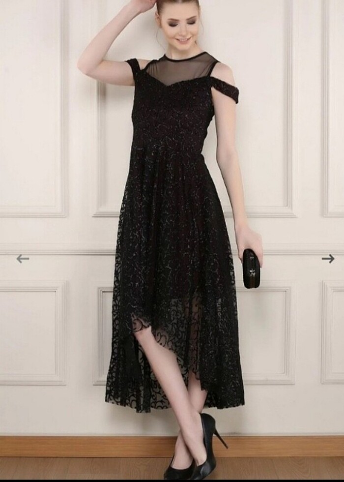 Siyah Mezuniyet Nişan Düğün Elbise/Abiye - Görsel 2