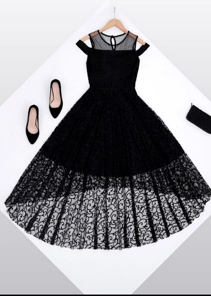 Siyah Mezuniyet Nişan Düğün Elbise/Abiye - Görsel 5