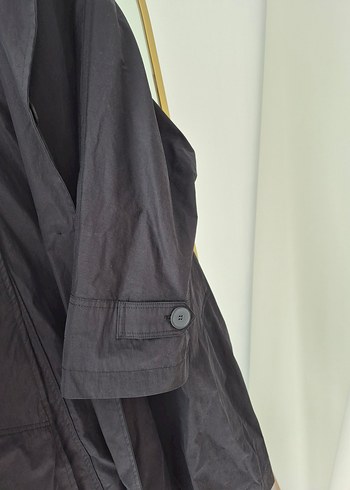 diğer Beden siyah Renk Düğmeli Siyah oversize trençkot-MANUKA