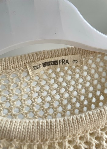 Örgü Beyaz Bohem Kadın Kazak - Görsel 3