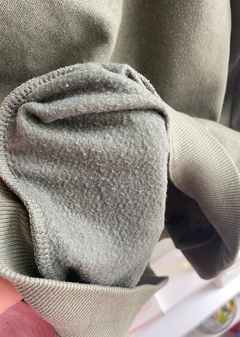 Kadın Haki İncili Triko Sweatshirt - Görsel 3