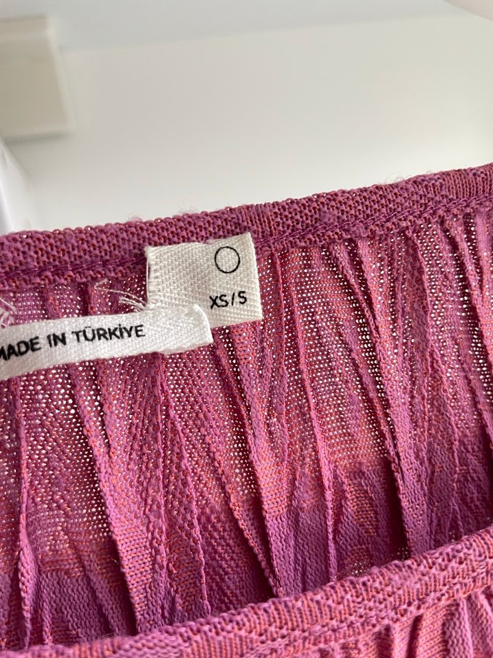 Piliseli Uzun Kollu Pembe Bluz - Görsel 4