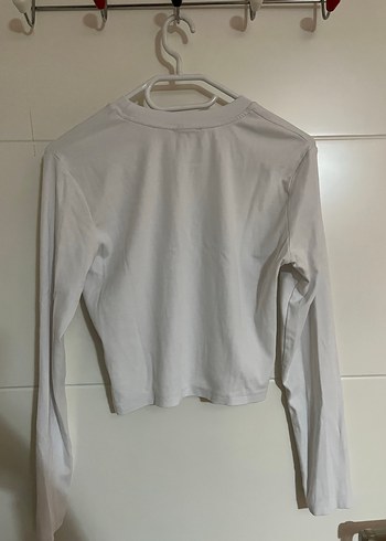 Beyaz Uzun Kollu Kadın Basic Body Bluz - Görsel 2