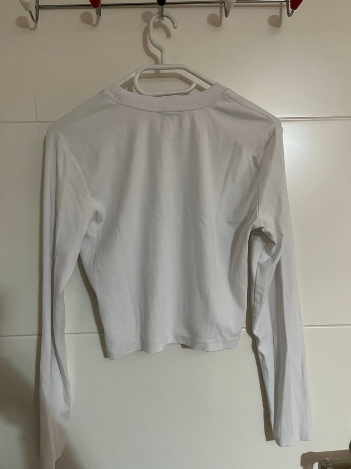 Beyaz Uzun Kollu Kadın Basic Body Bluz - Görsel 2