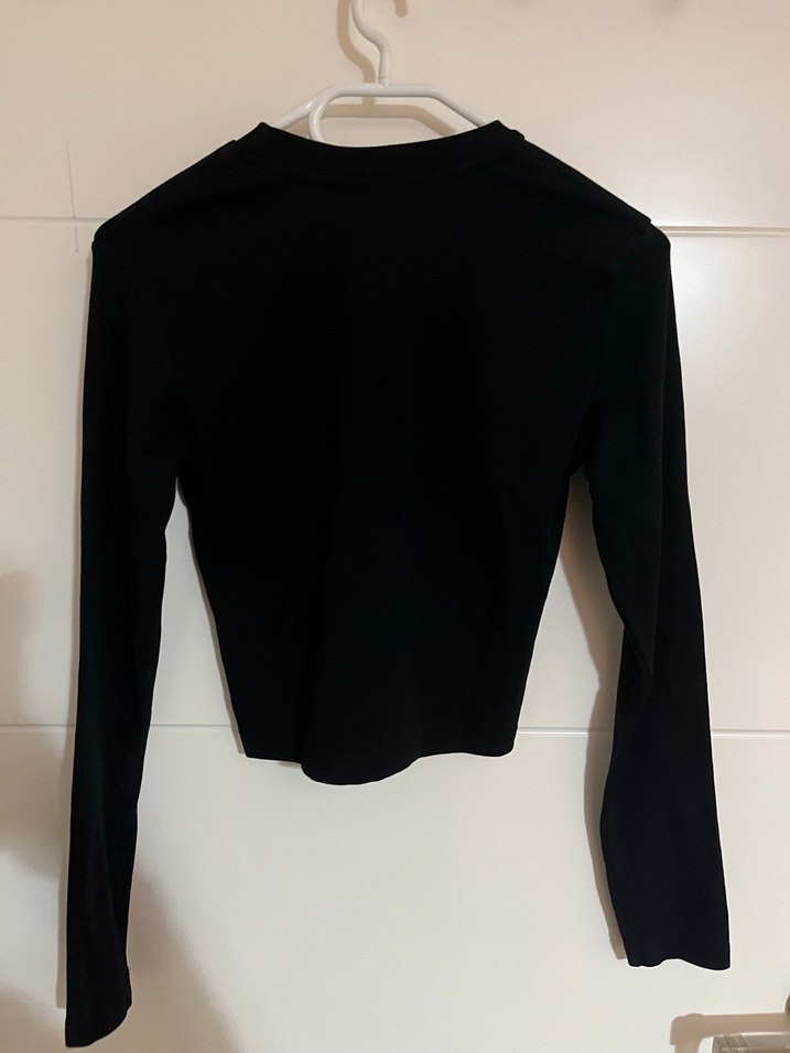 Siyah Uzun Kollu Kadın Body Bluz - Görsel 2