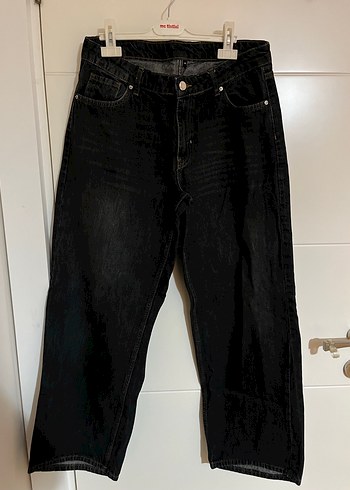 Kadın Füme Bol Kesim Denim Pantolon - Görsel 2