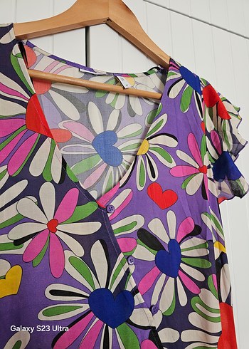 Çiçek Desenli Uzun  yazlık Elbisesi - Görsel 4