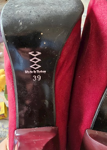 Bordo Süet Yüksek Topuklu Kadın Stiletto - Görsel 5