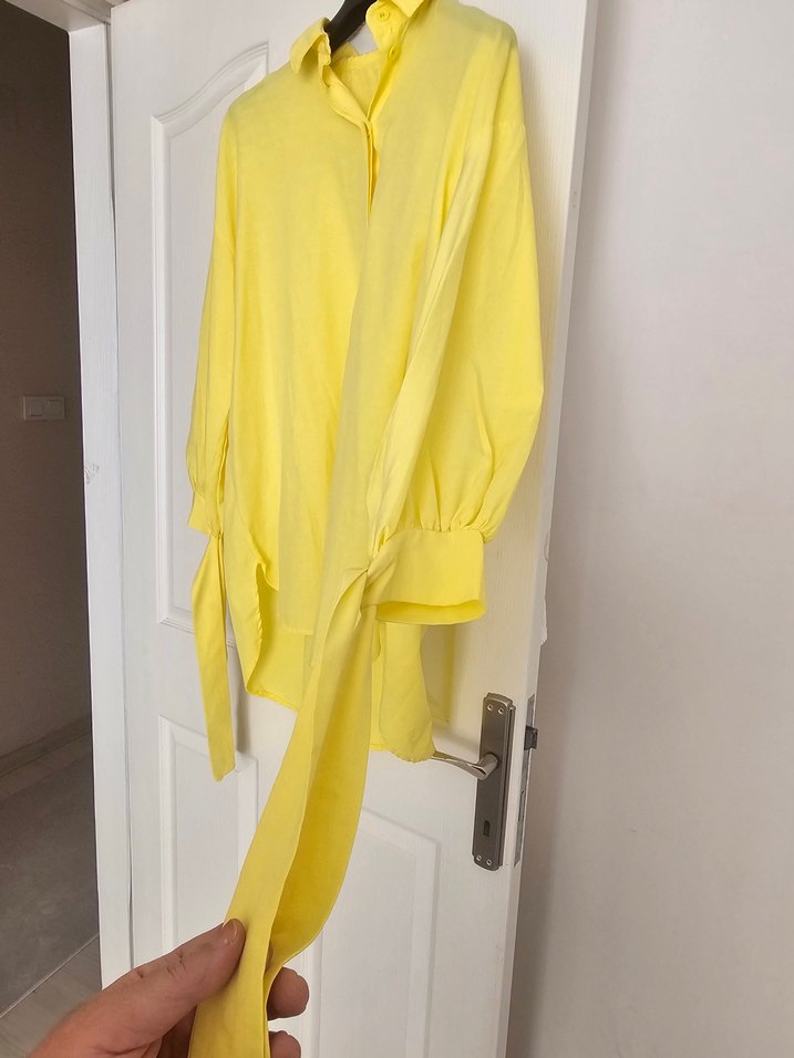 Sarı Uzun Kollu Gömlek - Görsel 5