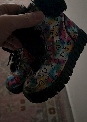 Renkli Bağcıklı Kız Çocuk deri Botları 27 numara - Görsel 2