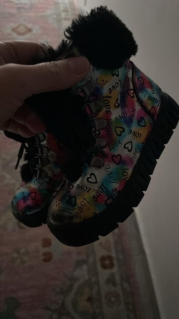 Renkli Bağcıklı Kız Çocuk deri Botları 27 numara - Görsel 2