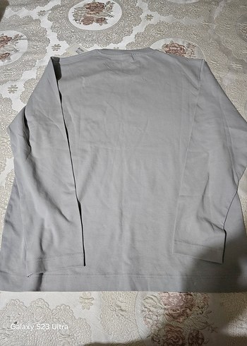 LUFIAN Gri Pamuklu Erkek Tişört - Görsel 3