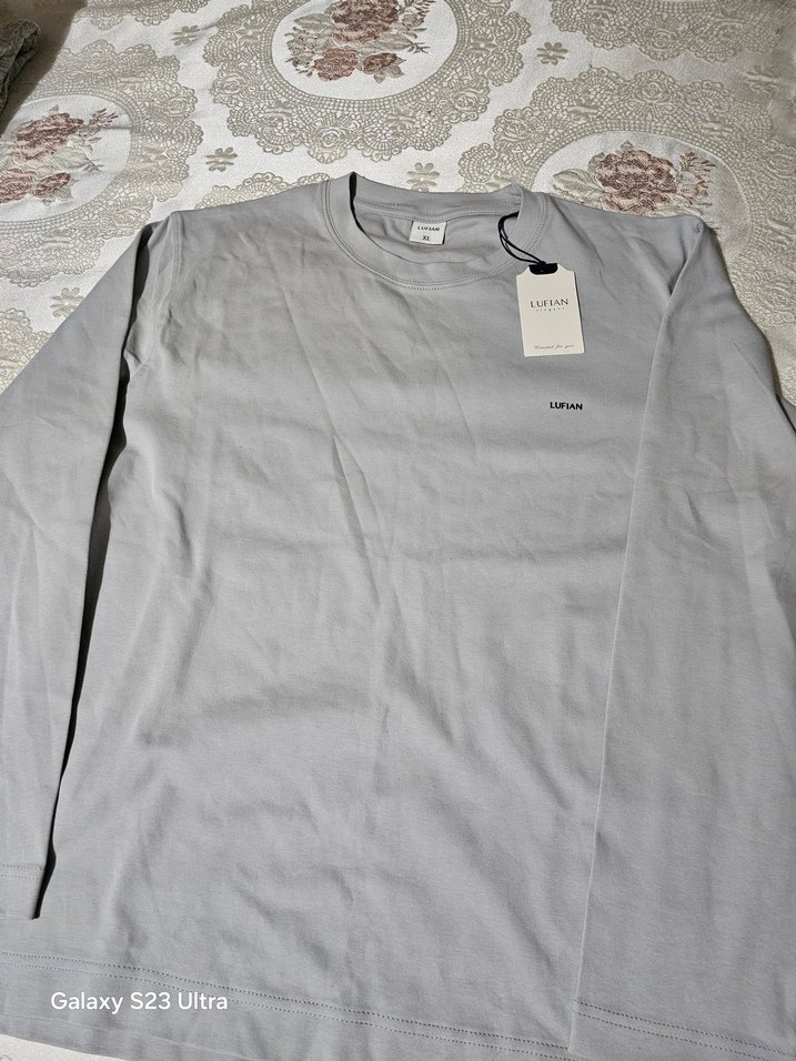 LUFIAN Gri Pamuklu Erkek Tişört - Görsel 2