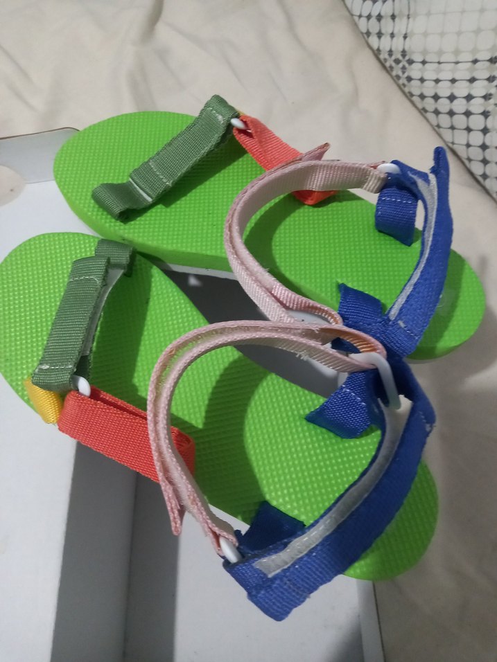 Renkli Cırtcırtlı Kadın Dolgu Topuklu Sandalet - Görsel 3