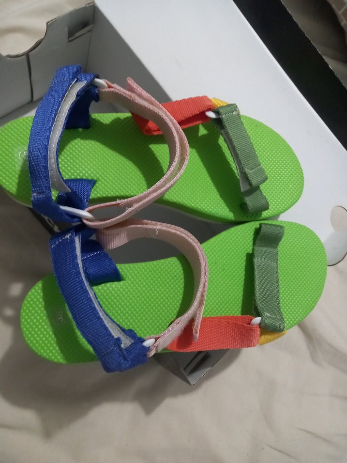 Renkli Cırtcırtlı Kadın Dolgu Topuklu Sandalet - Görsel 2