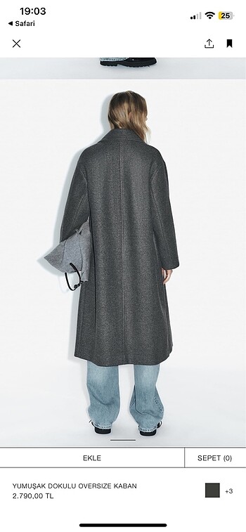Zara zara yumuşak dokulu oversize kaban