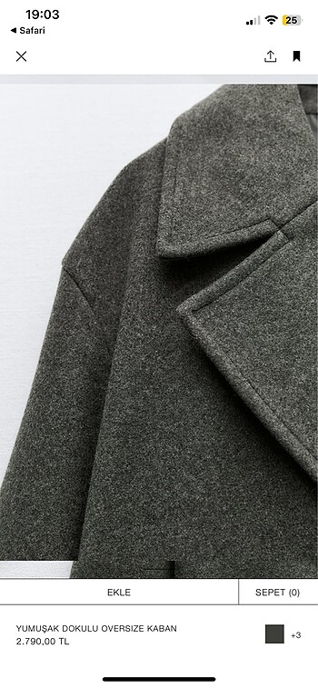 l Beden zara yumuşak dokulu oversize kaban
