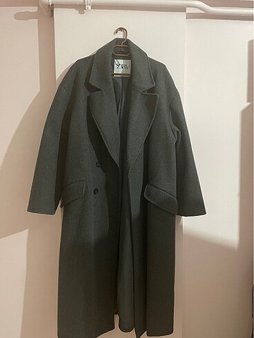 l Beden gri Renk zara yumuşak dokulu oversize kaban