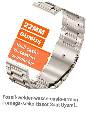 Yeni Sıfır ürün fossil marka saatlere uyumlu çelik kordon - Görsel 3