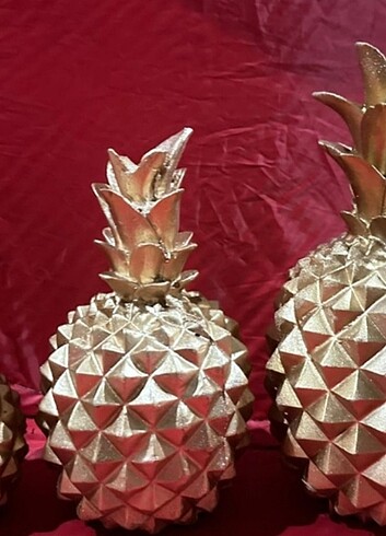 3 lü dekorluk ananas biblo 0 ürundur 300 tl