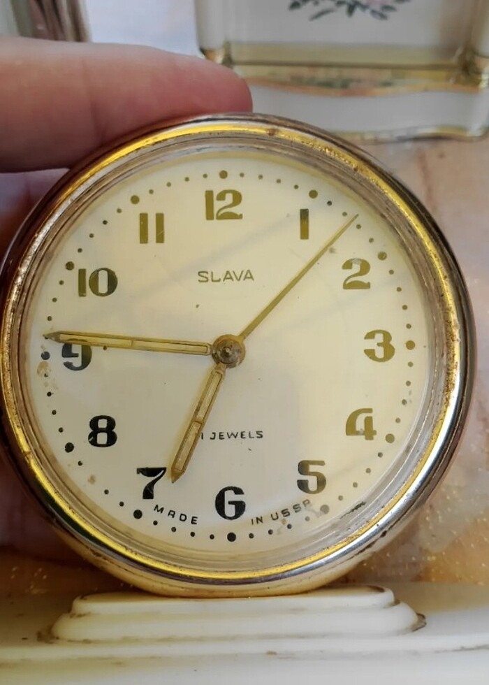 1960'ların ürünü Rus malı Slova marka küçük boy kurmalı alarmlı  - Görsel 4