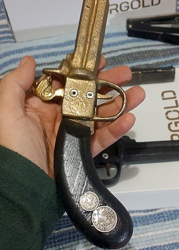 Dekorluk koleksiyonluk eskitme yapılmış döküm ve pirinç - Görsel 5