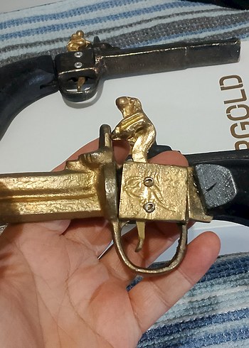 Dekorluk koleksiyonluk eskitme yapılmış döküm ve pirinç - Görsel 6