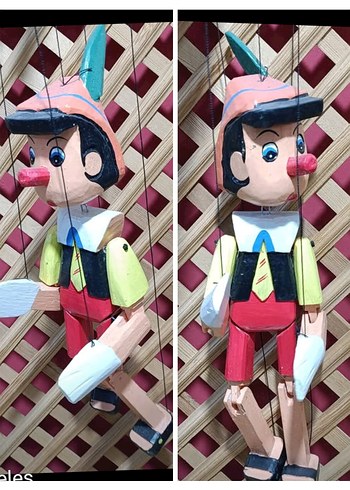 Avrupa ürün 45 cm.koleksiyonluk dekorluk ahşap pinokyo kukla - Görsel 4