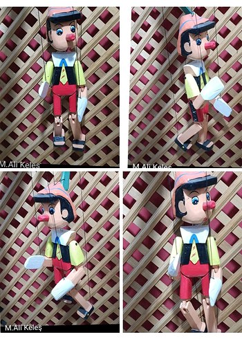 Avrupa ürün 45 cm.koleksiyonluk dekorluk ahşap pinokyo kukla - Görsel 5