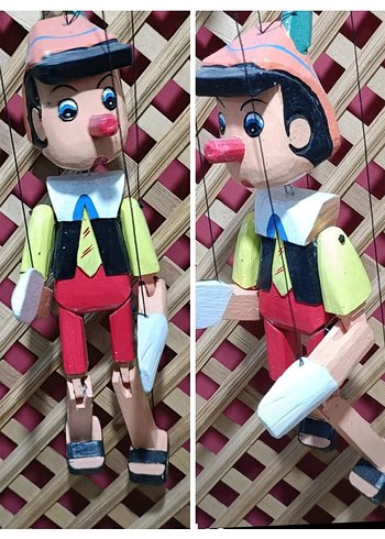 Avrupa ürün 45 cm.koleksiyonluk dekorluk ahşap pinokyo kukla - Görsel 2
