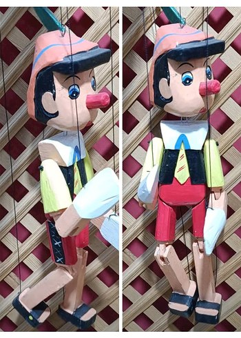 Avrupa ürün 45 cm.koleksiyonluk dekorluk ahşap pinokyo kukla - Görsel 3