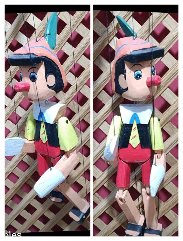 Avrupa ürün 45 cm.koleksiyonluk dekorluk ahşap pinokyo kukla - Görsel 4