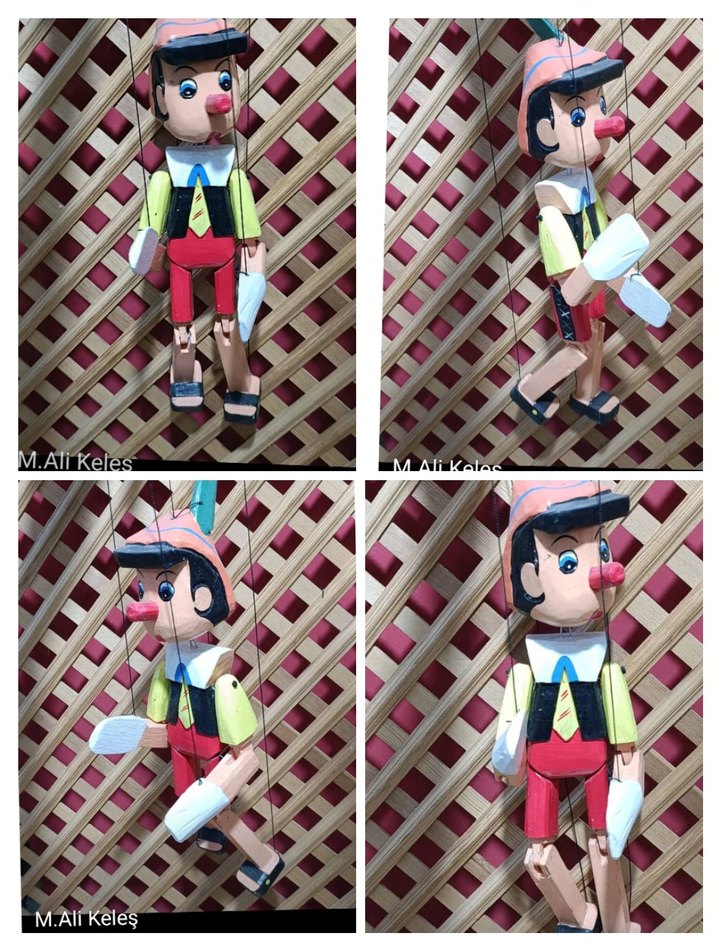 Avrupa ürün 45 cm.koleksiyonluk dekorluk ahşap pinokyo kukla - Görsel 5