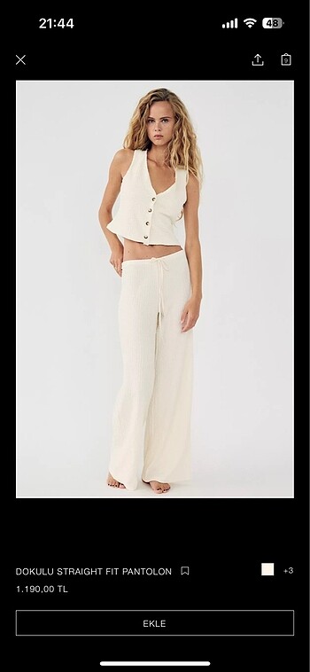 Zara Krem Pantolon