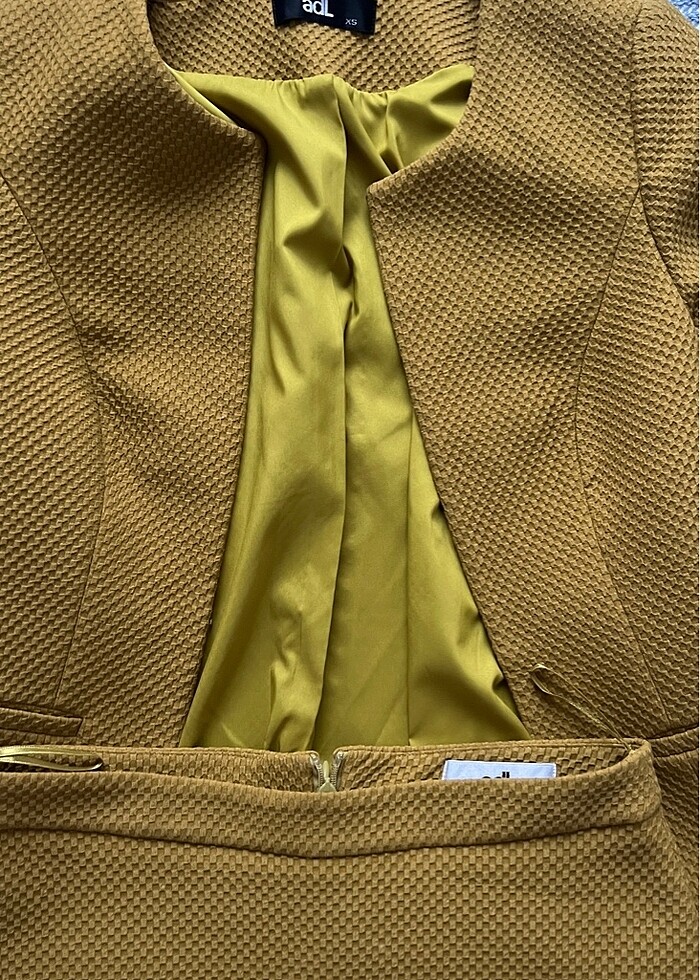 Adil ışık limon küfü ceket-etek ikili takım - Görsel 5